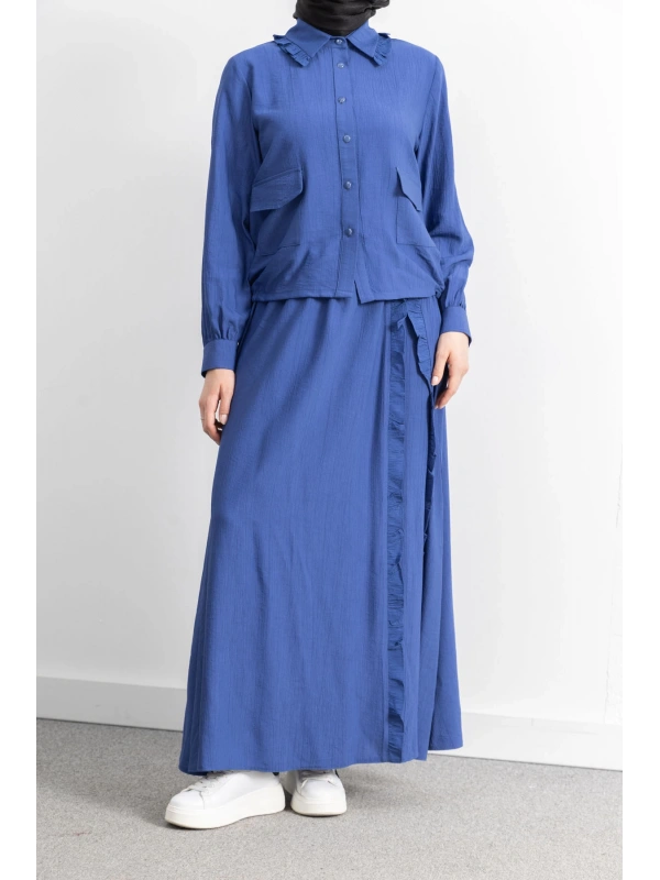 FIRFIR DETAYLI ETEK TAKIM - İNDİGO