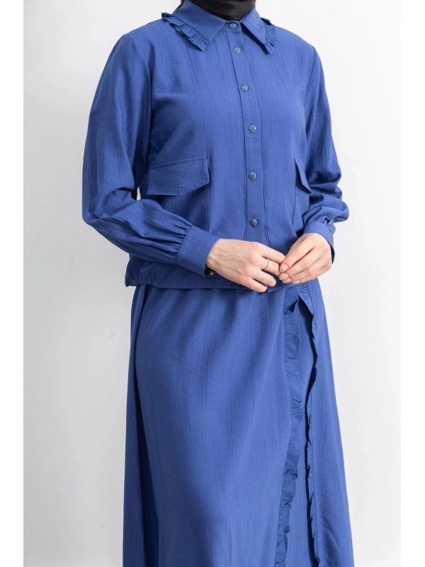 FIRFIR DETAYLI ETEK TAKIM - İNDİGO