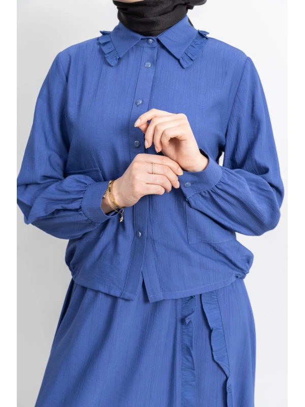 FIRFIR DETAYLI ETEK TAKIM - İNDİGO