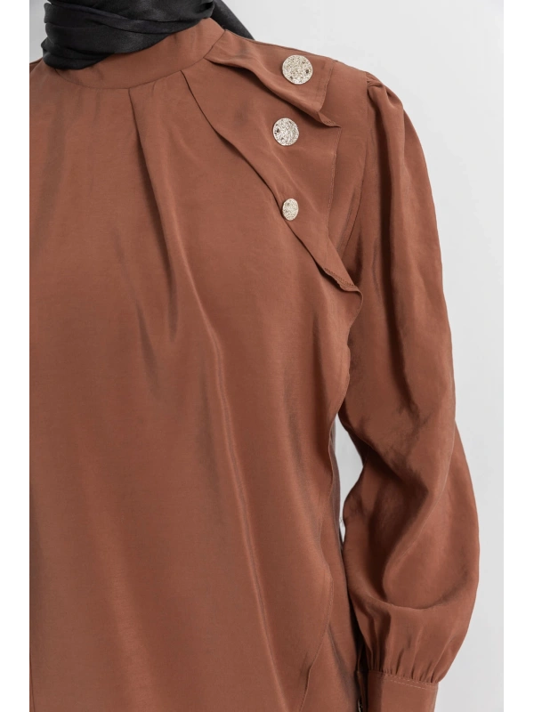 LETAFET ÖNÜ VOLAN DETAYLI PANTOLONLU TAKIM - TABA