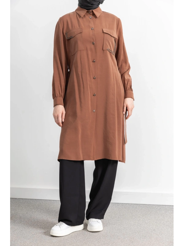 CEPLERİ TAŞ DETAYLI KUŞAKLI ARABOY - TABA