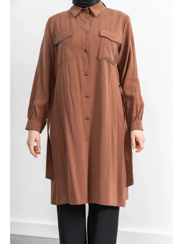 CEPLERİ TAŞ DETAYLI KUŞAKLI ARABOY - TABA