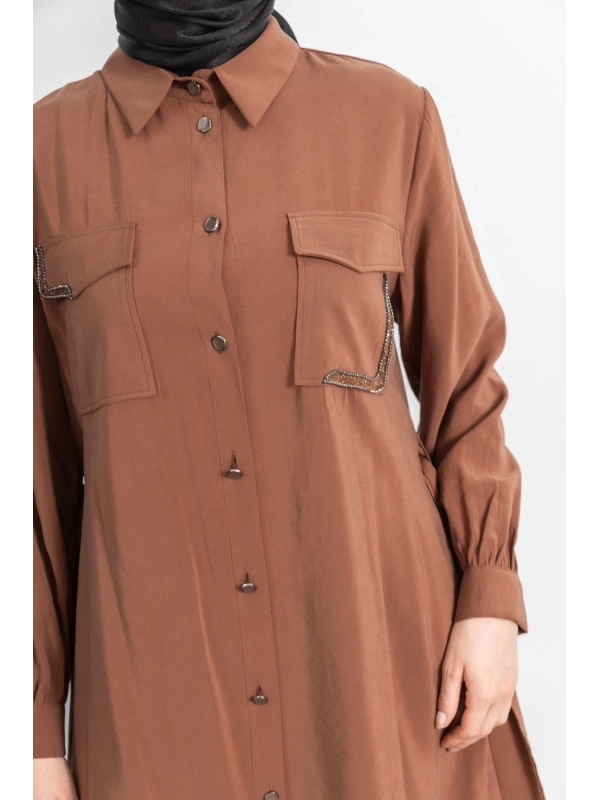 CEPLERİ TAŞ DETAYLI KUŞAKLI ARABOY - TABA