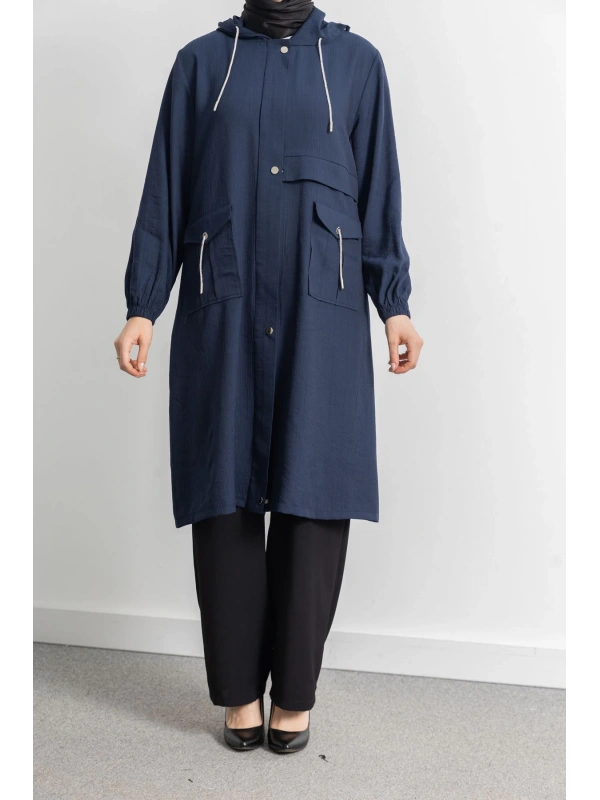 KAPÜŞONLU ALLER DETAYLI ARABOY - LACİVERT