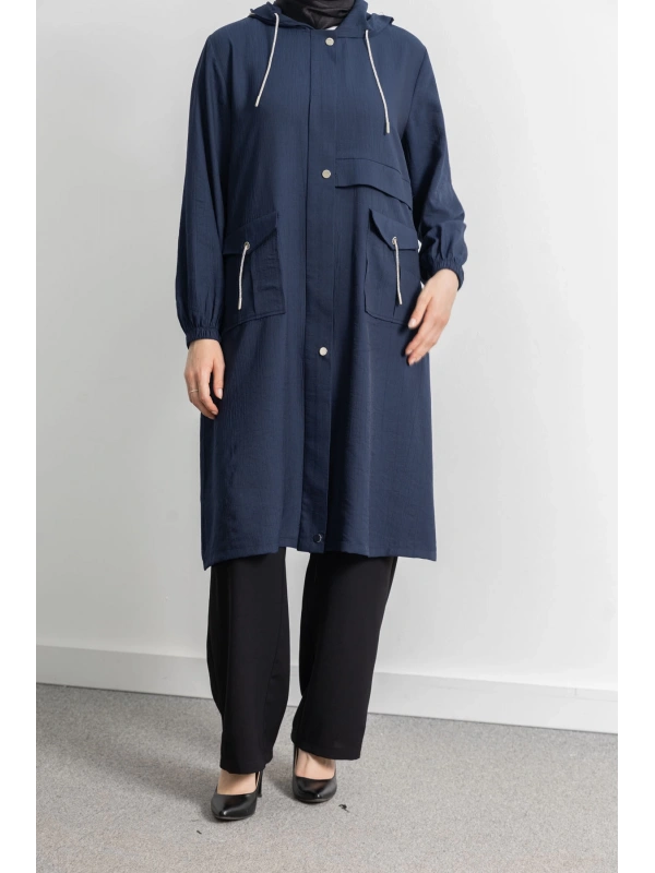 KAPÜŞONLU ALLER DETAYLI ARABOY - LACİVERT