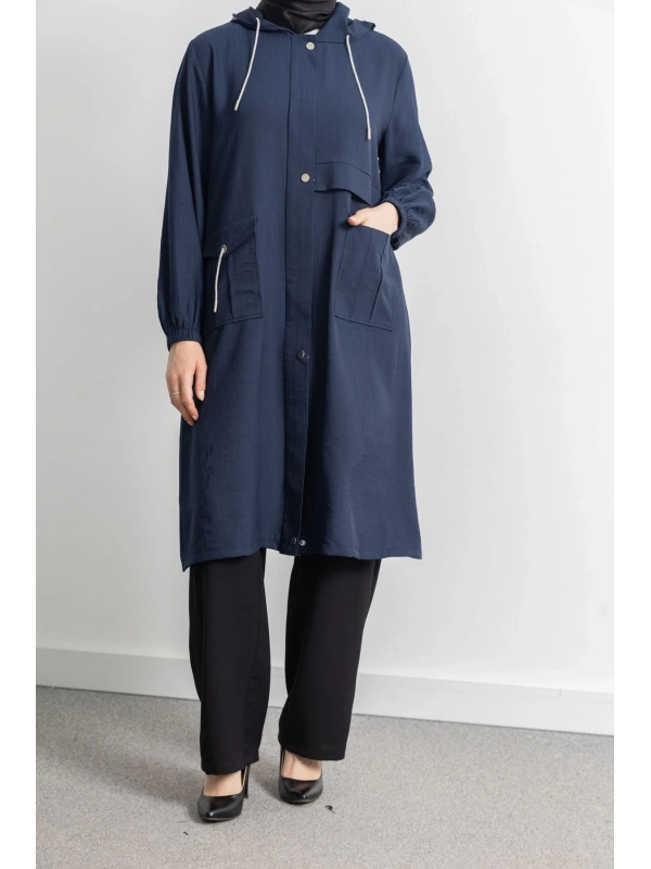 KAPÜŞONLU ALLER DETAYLI ARABOY - LACİVERT