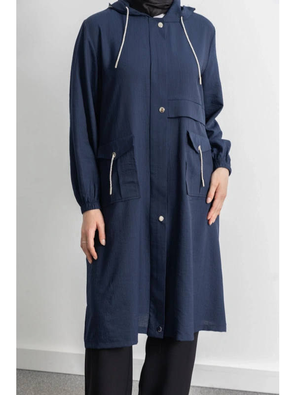 KAPÜŞONLU ALLER DETAYLI ARABOY - LACİVERT