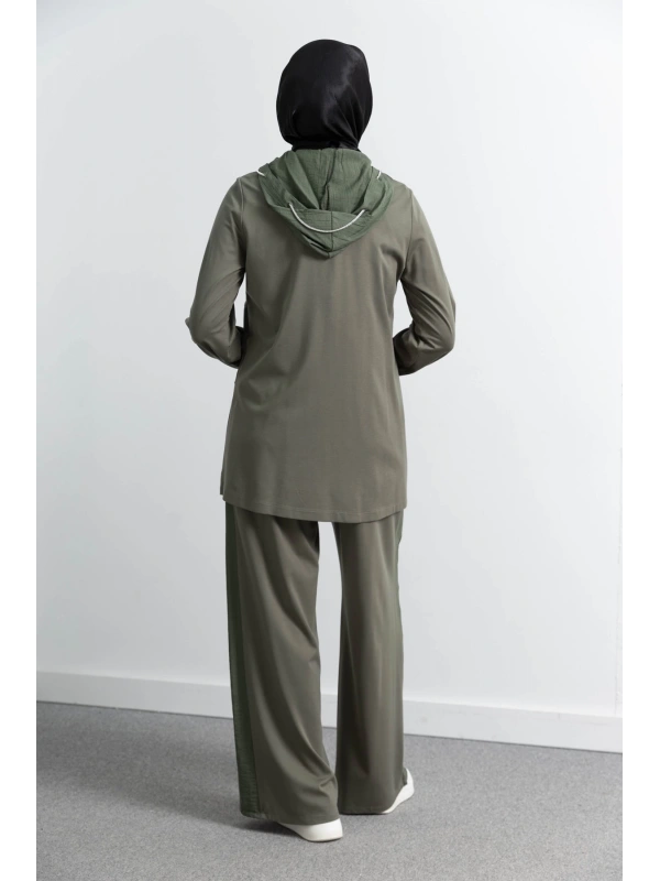 GARNİ KUMAŞLI ALLERLİ PANTOLON TAKIM - HAKİ