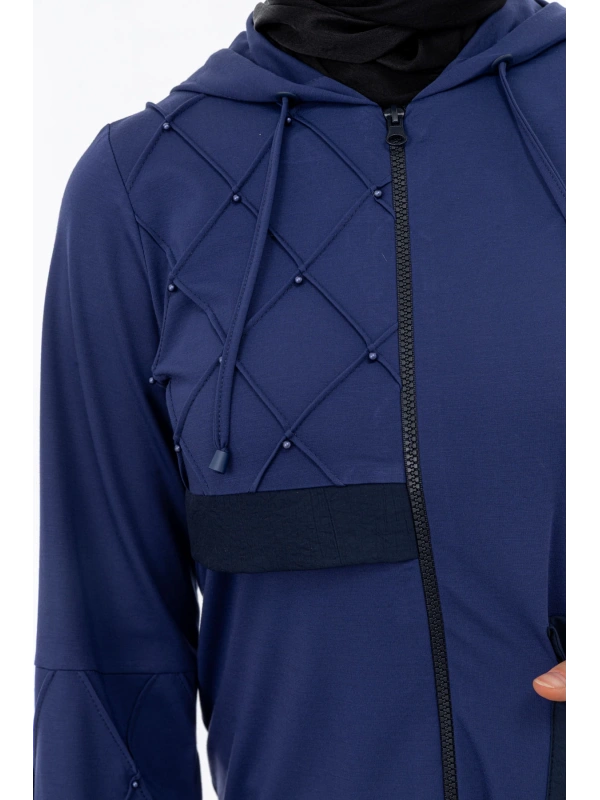 NERVÜR DETAYLI İNCİ PANT. TAKIM - LACİVERT