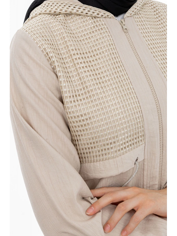 BELDEN ALLERLİ FİLELİ PANTOLON TAKIM - KUM