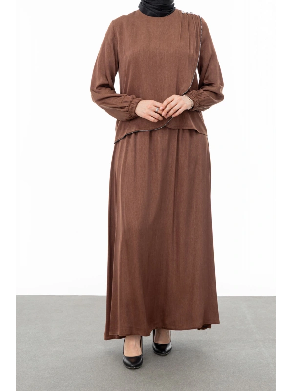 TAŞ BİYE DETAYLI ETEK TAKIM - TABA