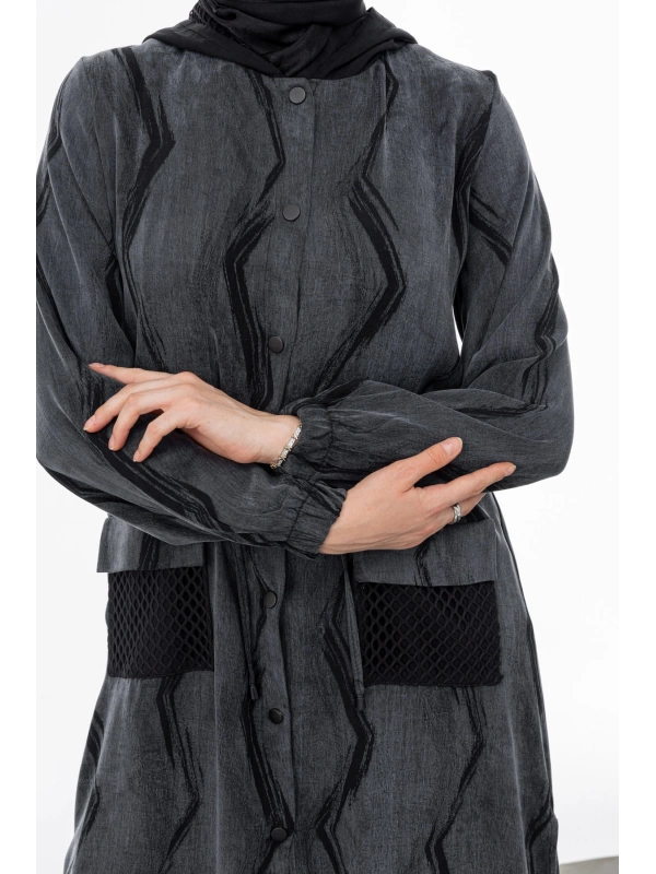 BEL BÜZGÜLÜ FİLE DETAYLI - SİYAH