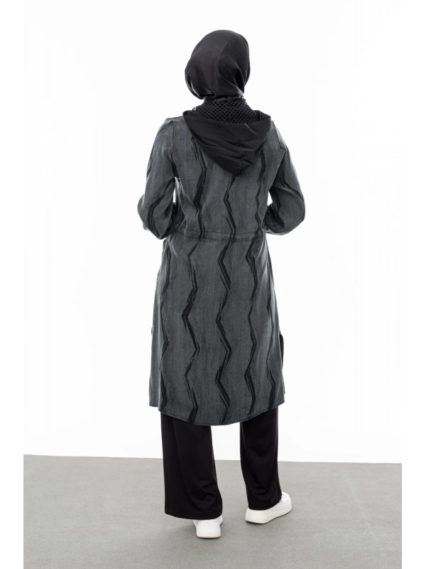 BEL BÜZGÜLÜ FİLE DETAYLI - SİYAH