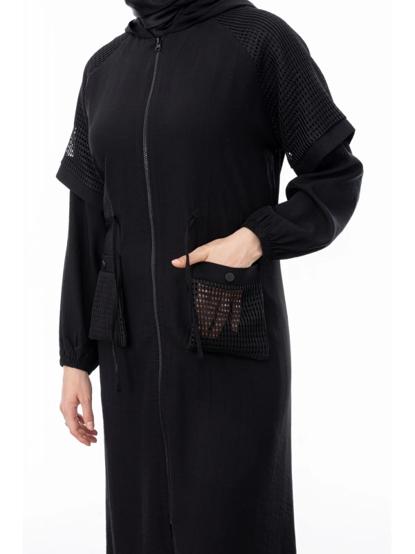 REGLAN KOL FİLE DETAYLI GİYÇIK - SİYAH