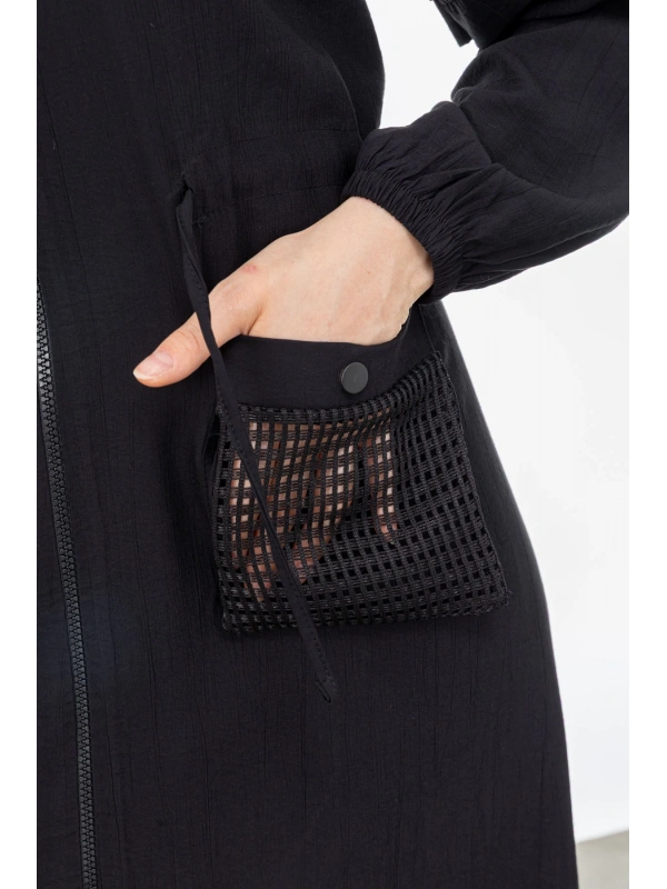 REGLAN KOL FİLE DETAYLI GİYÇIK - SİYAH