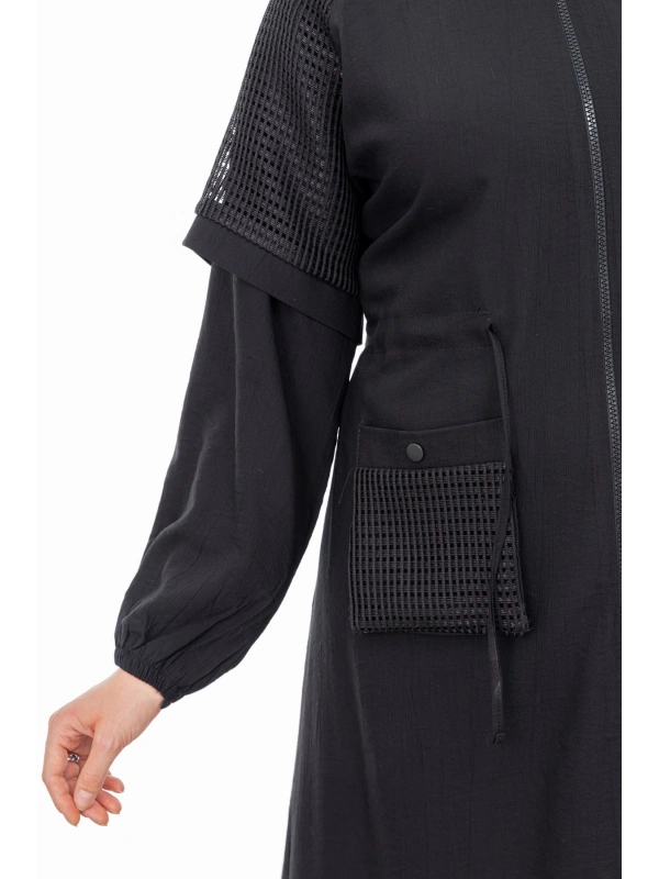 REGLAN KOL FİLE DETAYLI GİYÇIK - SİYAH