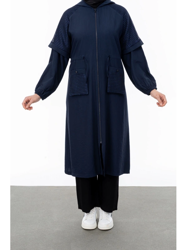 REGLAN KOL FİLE DETAYLI GİYÇIK - LACİVERT