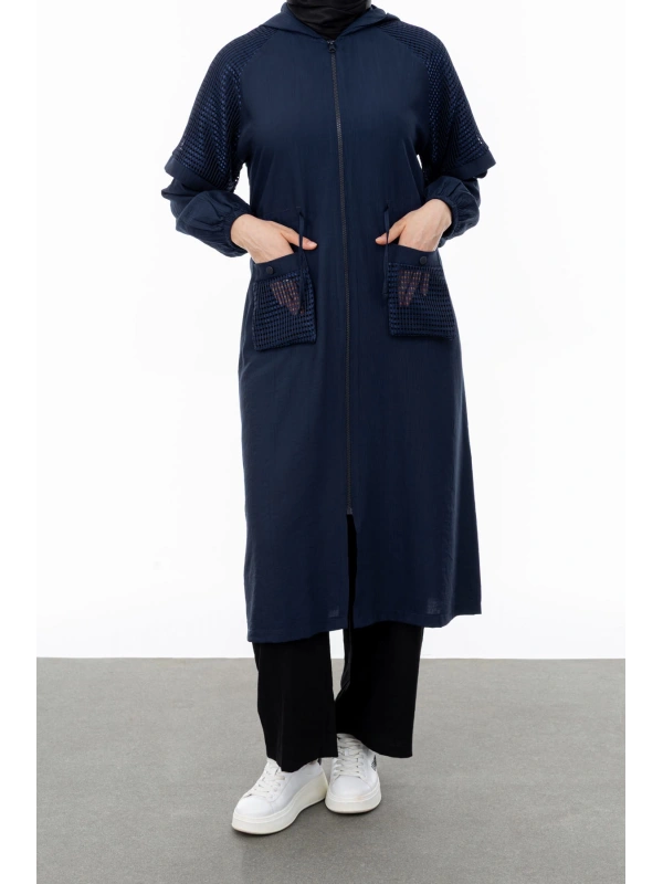 REGLAN KOL FİLE DETAYLI GİYÇIK - LACİVERT