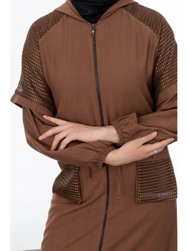 REGLAN KOL FİLE DETAYLI GİYÇIK - KAHVE