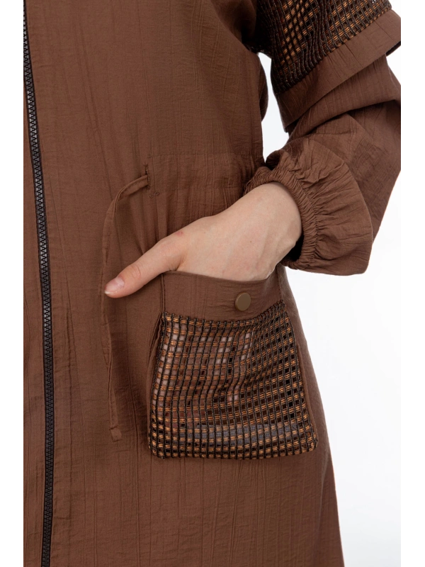 REGLAN KOL FİLE DETAYLI GİYÇIK - KAHVE