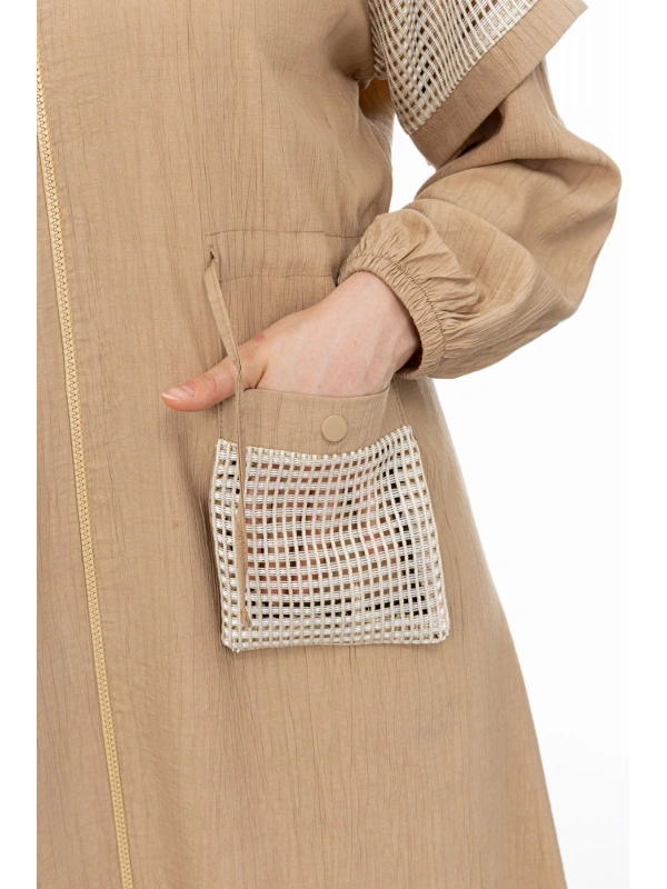 REGLAN KOL FİLE DETAYLI GİYÇIK - CAMEL