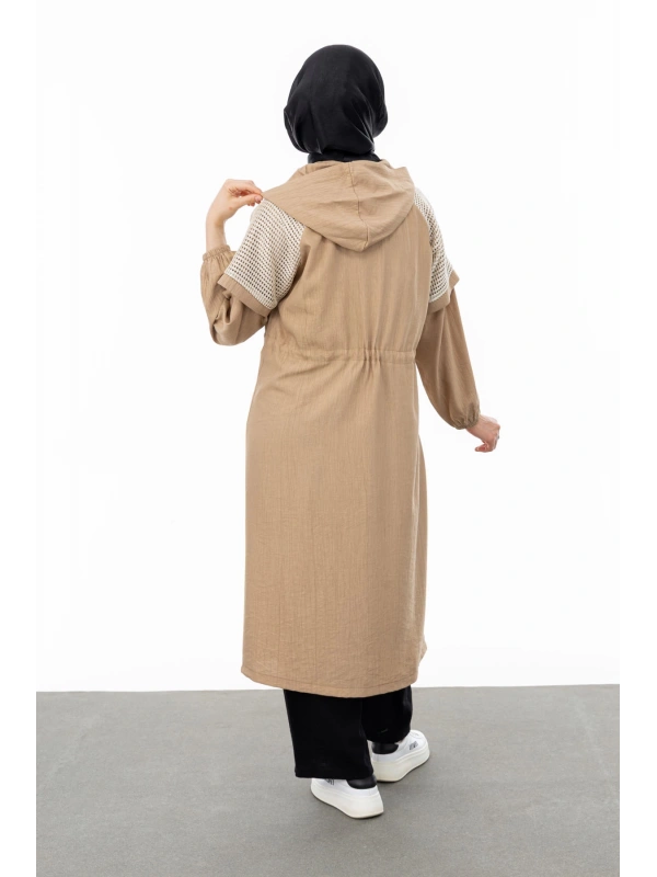 REGLAN KOL FİLE DETAYLI GİYÇIK - CAMEL