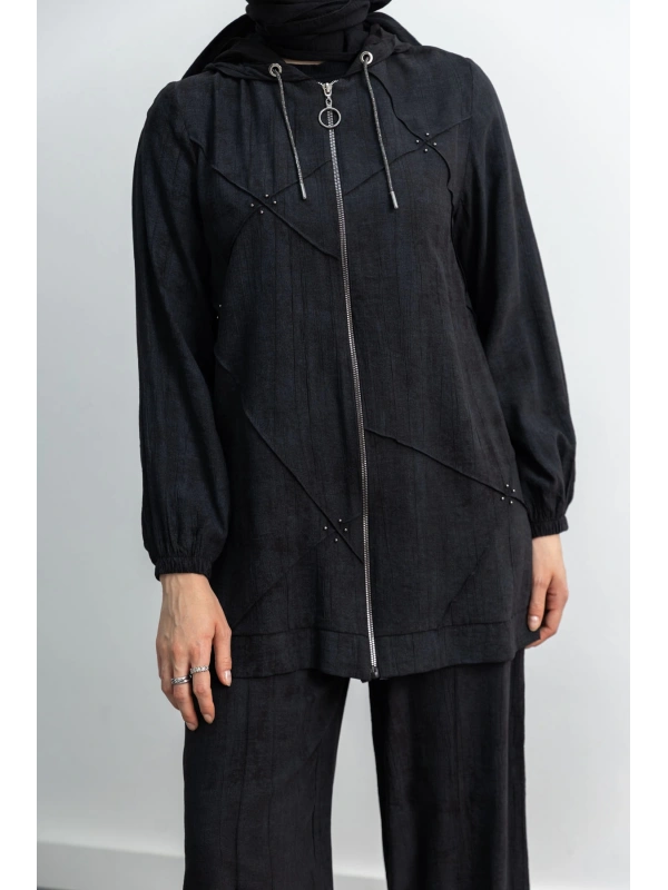 LETAFET 5027 CEKETLİ PANT. TAKIM - SİYAH