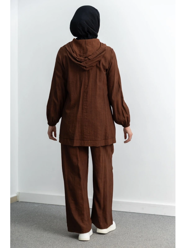 LETAFET 5027 CEKETLİ PANT. TAKIM - KAHVE