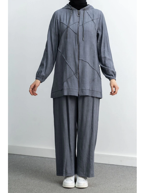 LETAFET 5027 CEKETLİ PANT. TAKIM - GRİ