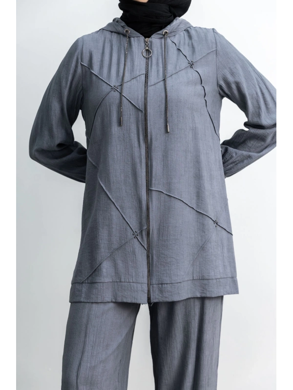 LETAFET 5027 CEKETLİ PANT. TAKIM - GRİ