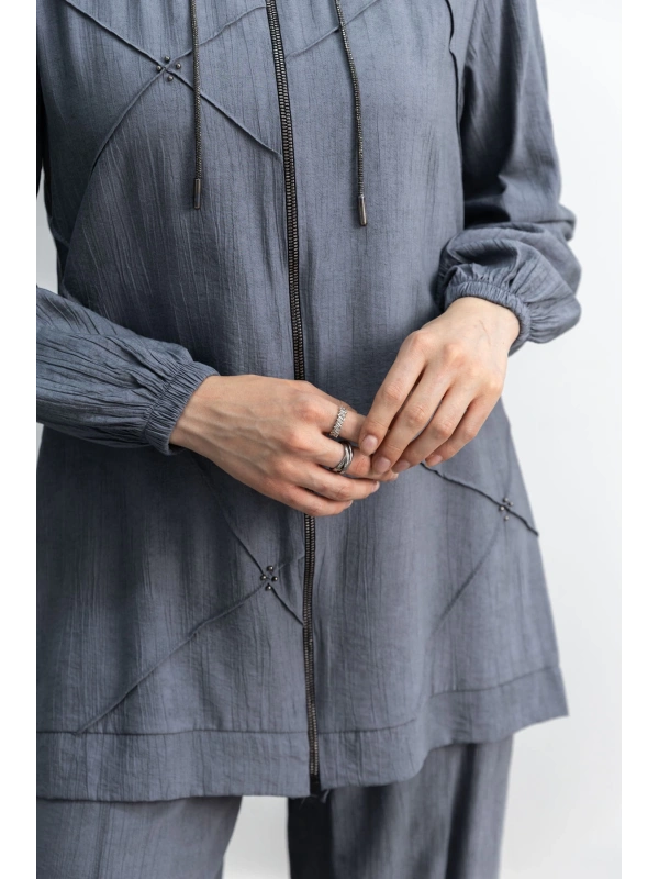 LETAFET 5027 CEKETLİ PANT. TAKIM - GRİ