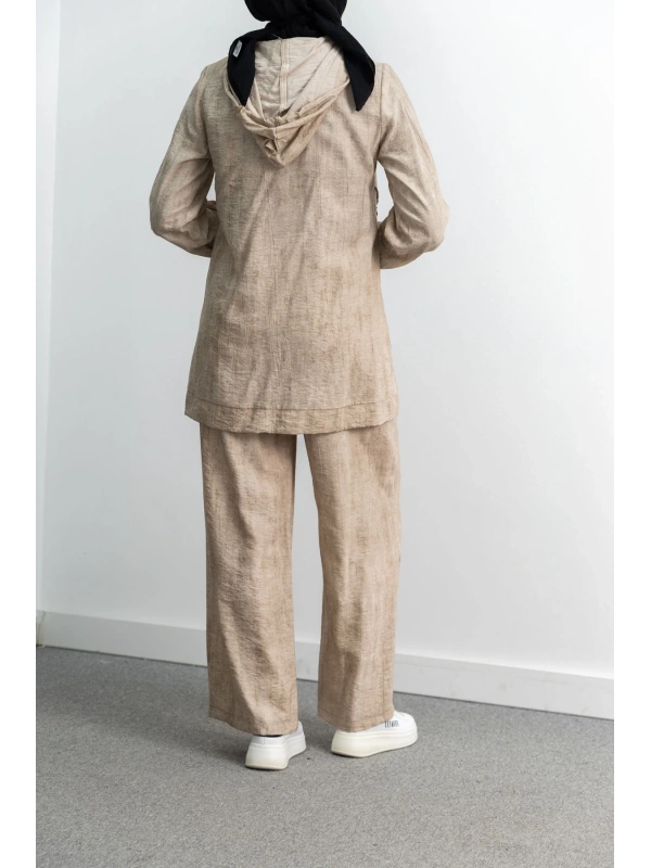 LETAFET 5027 CEKETLİ PANT. TAKIM - BEJ