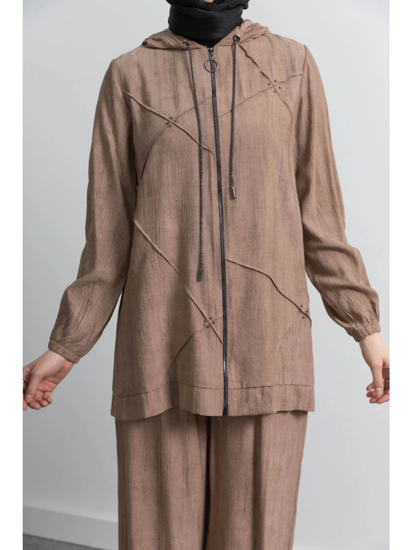 LETAFET 5027 CEKETLİ PANT. TAKIM - VİZON