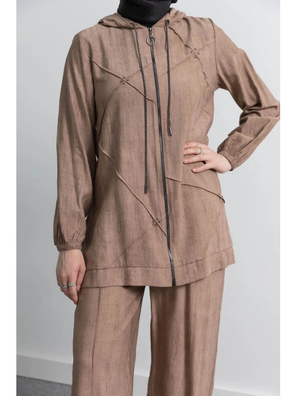 LETAFET 5027 CEKETLİ PANT. TAKIM - VİZON