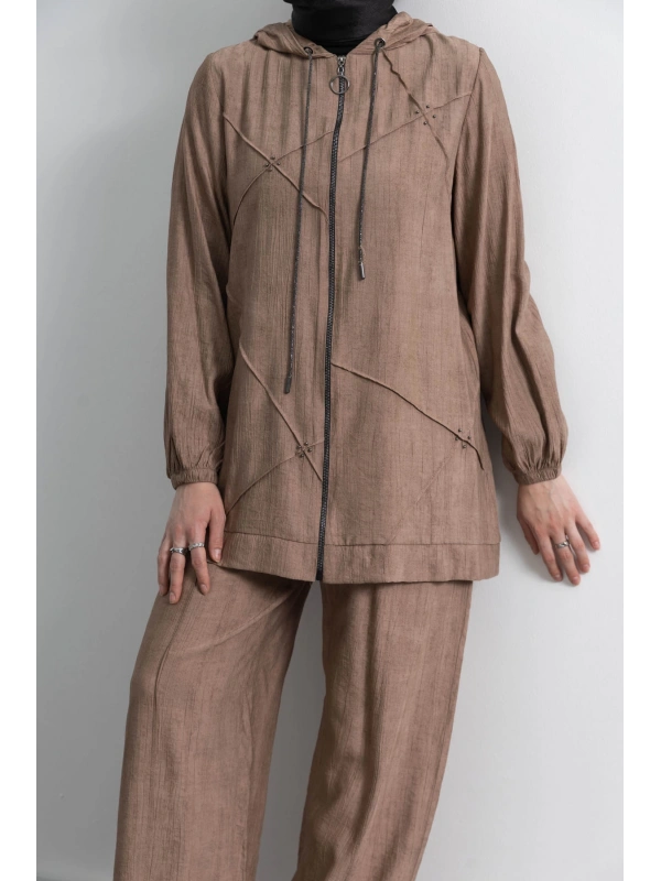 LETAFET 5027 CEKETLİ PANT. TAKIM - VİZON