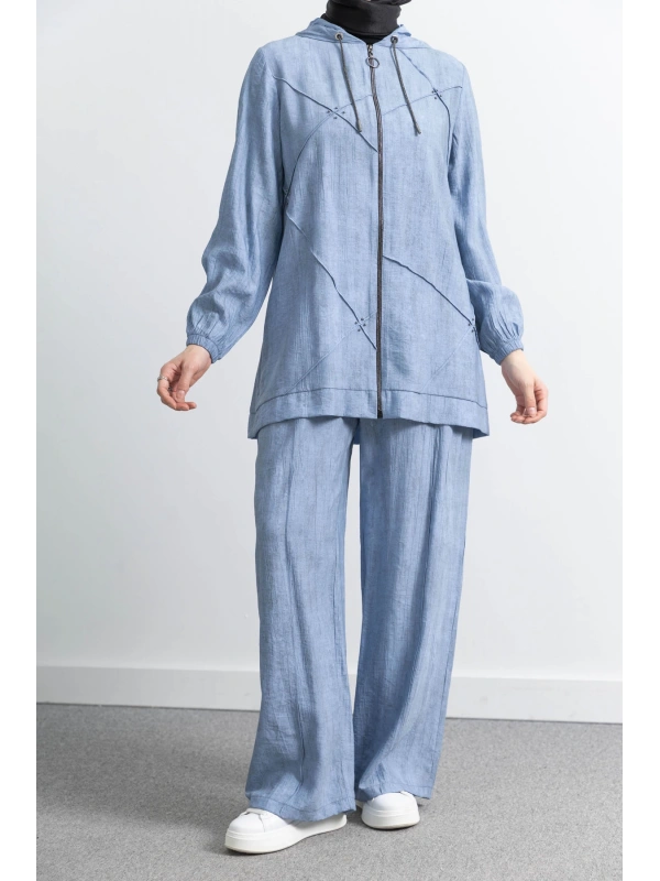 LETAFET 5027 CEKETLİ PANT. TAKIM - MAVİ