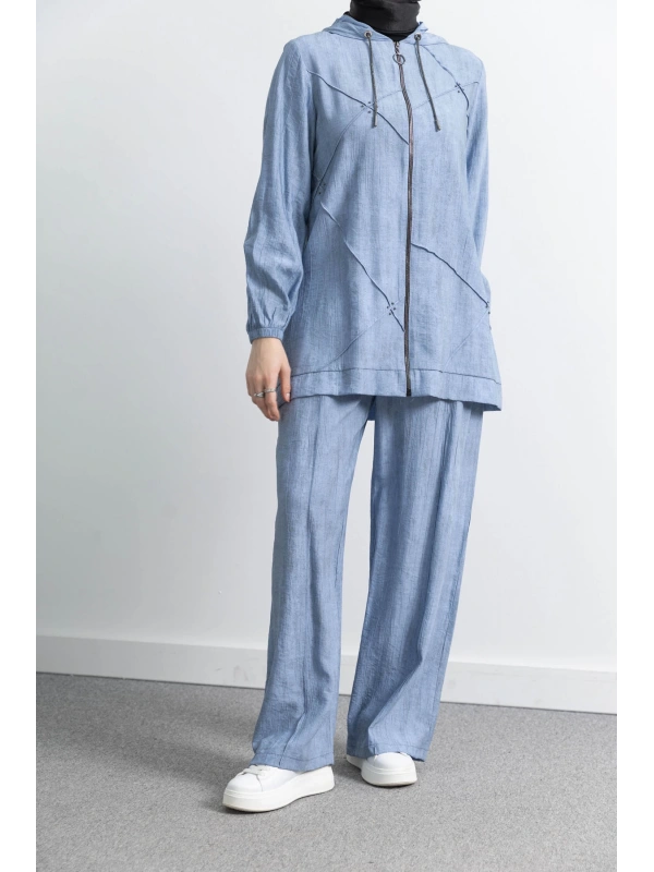 LETAFET 5027 CEKETLİ PANT. TAKIM - MAVİ