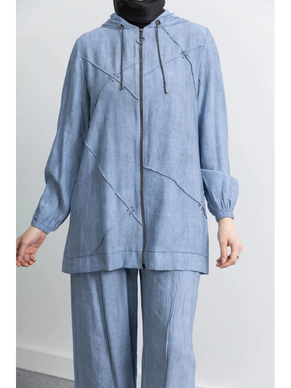 LETAFET 5027 CEKETLİ PANT. TAKIM - MAVİ