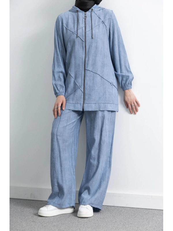 LETAFET 5027 CEKETLİ PANT. TAKIM - MAVİ