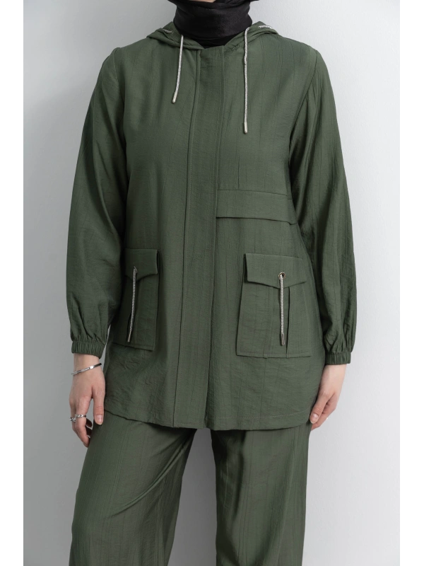 Letafet Cep Detaylı Pantolonlu Takım - HAKİ