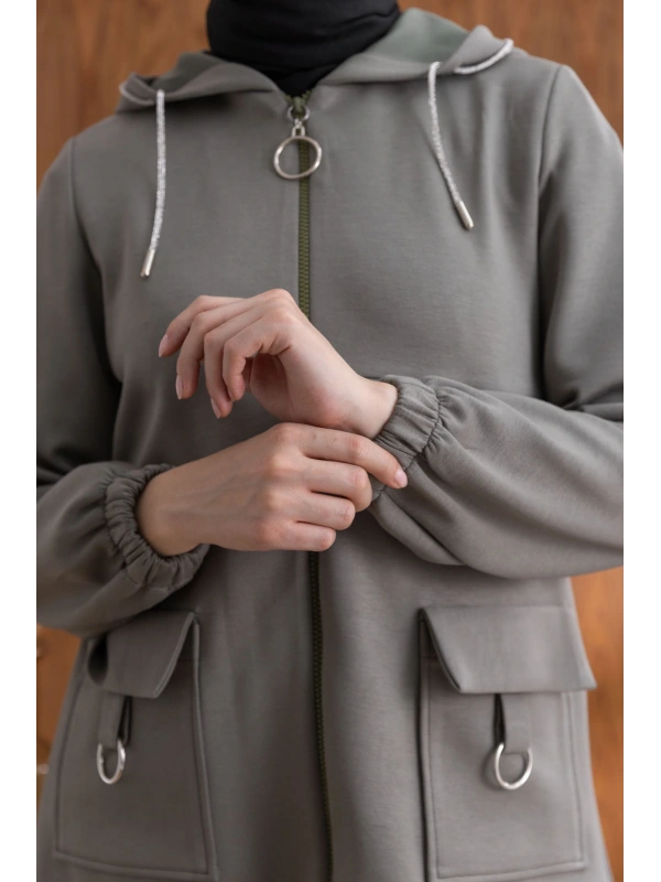 Letafet Cep Detaylı Ceketli Pantolonlu Takım - HAKİ