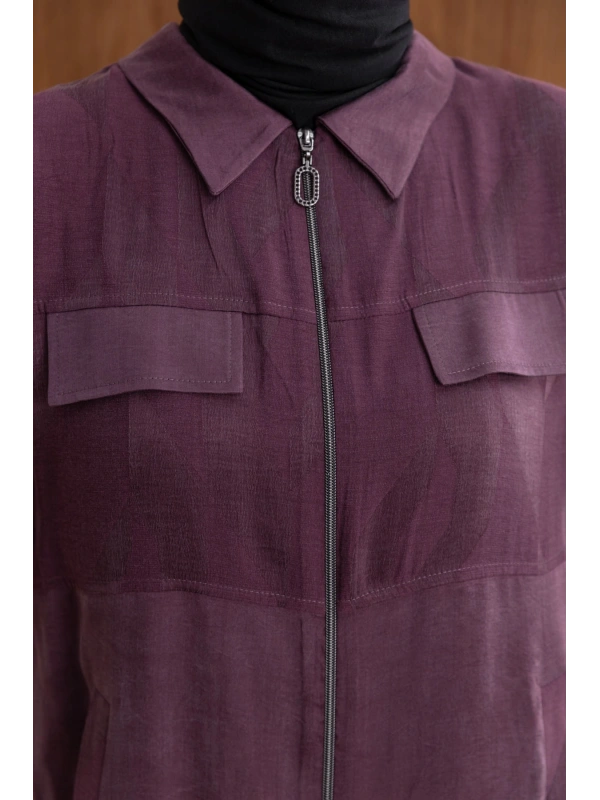 CEP KAPAKLI ÖNÜ FERMUARLI PANTOLONLU TAKIM - MÜRDÜM