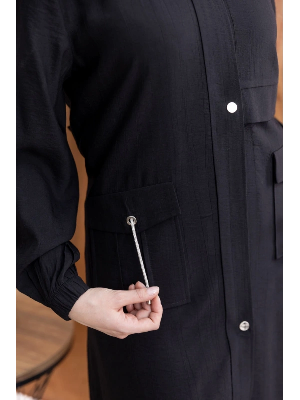 TORBA CEPLİ ALLERLİ PAT İÇİ FERMUARLI GİYÇIK - SİYAH