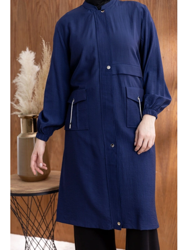 TORBA CEPLİ ALLERLİ PAT İÇİ FERMUARLI GİYÇIK - LACİVERT