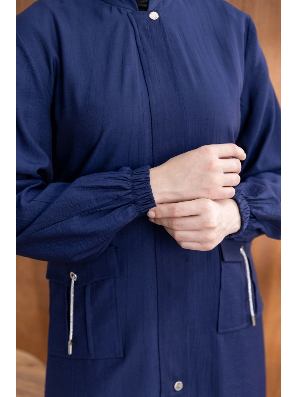 TORBA CEPLİ ALLERLİ PAT İÇİ FERMUARLI GİYÇIK - LACİVERT