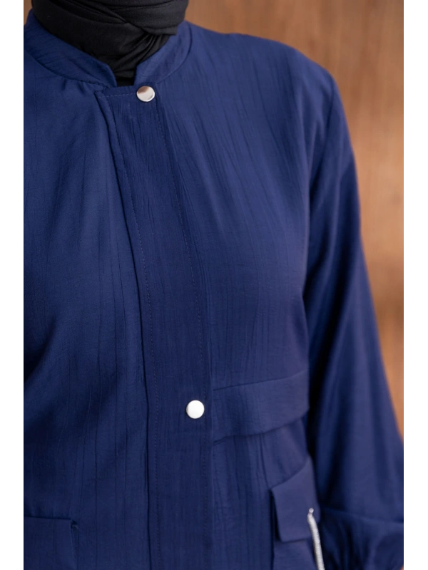 TORBA CEPLİ ALLERLİ PAT İÇİ FERMUARLI GİYÇIK - LACİVERT