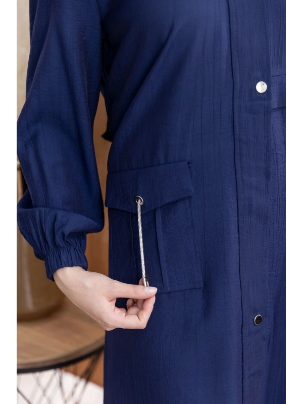 TORBA CEPLİ ALLERLİ PAT İÇİ FERMUARLI GİYÇIK - LACİVERT