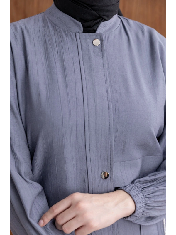 TORBA CEPLİ ALLERLİ PAT İÇİ FERMUARLI GİYÇIK - GRİ