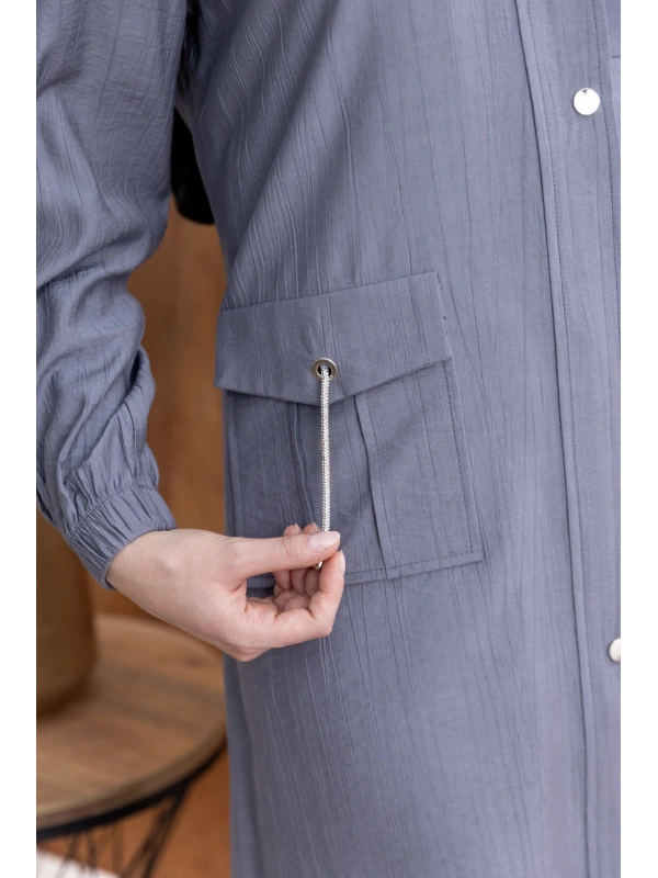 TORBA CEPLİ ALLERLİ PAT İÇİ FERMUARLI GİYÇIK - GRİ