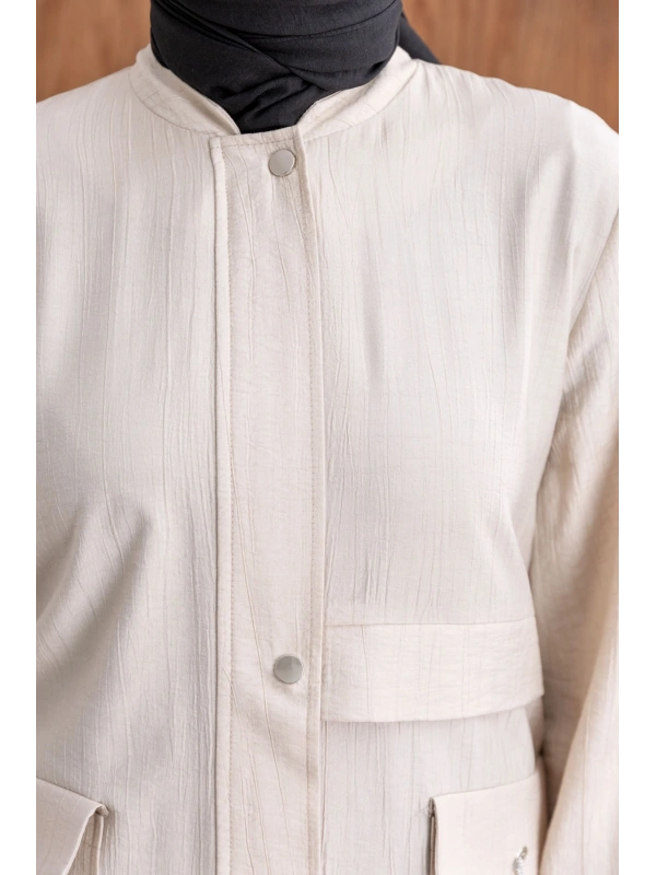 TORBA CEPLİ ALLERLİ PAT İÇİ FERMUARLI GİYÇIK - TAŞ